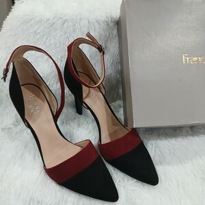 Franco Sarto Two-Tone Black and Burgundy Heels  NWOT